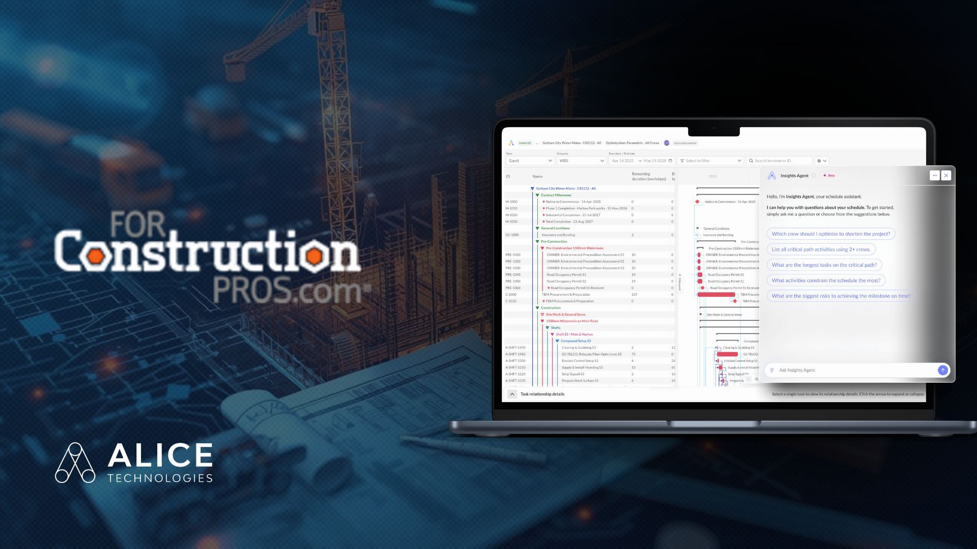 ALICE Technologies Launches AI-Powered Insights Agent for Construction ...